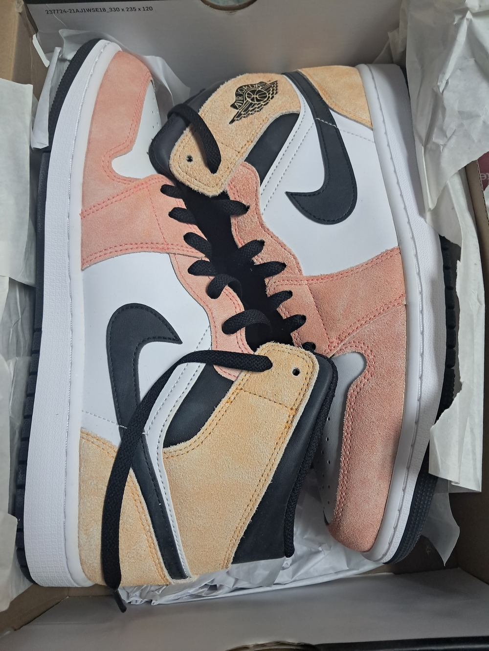 Jordan Mid Top Sneakers in Pink, Tan & Black